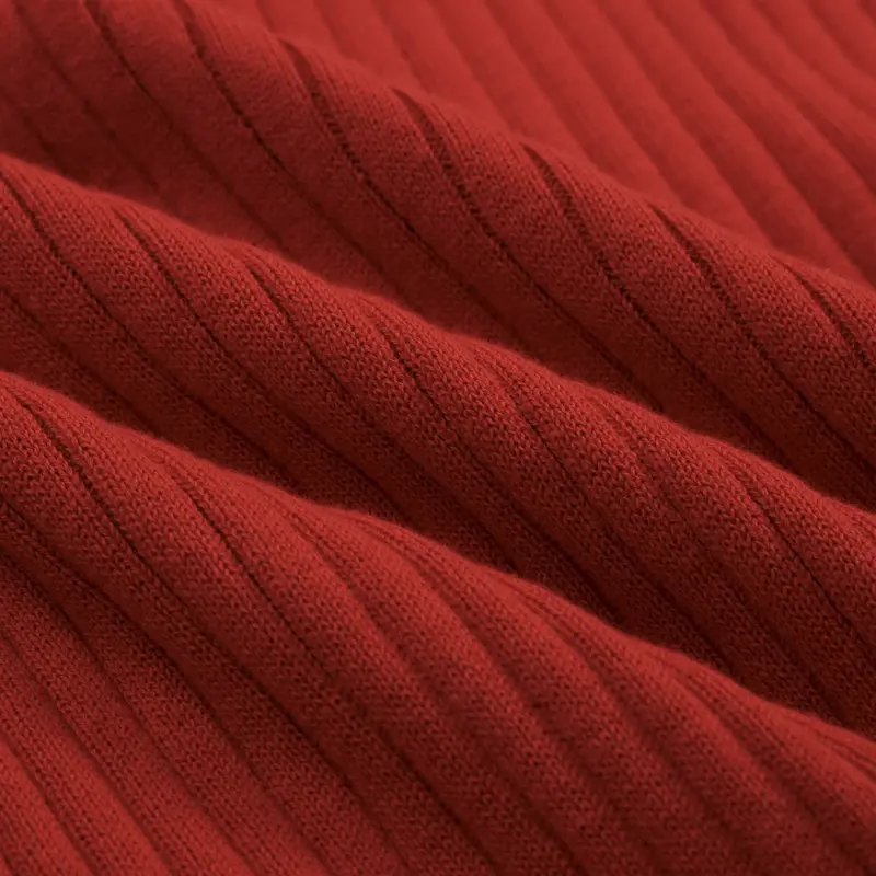 Women's Classic Red Vintage Jacquard Knit T-Shirt 2