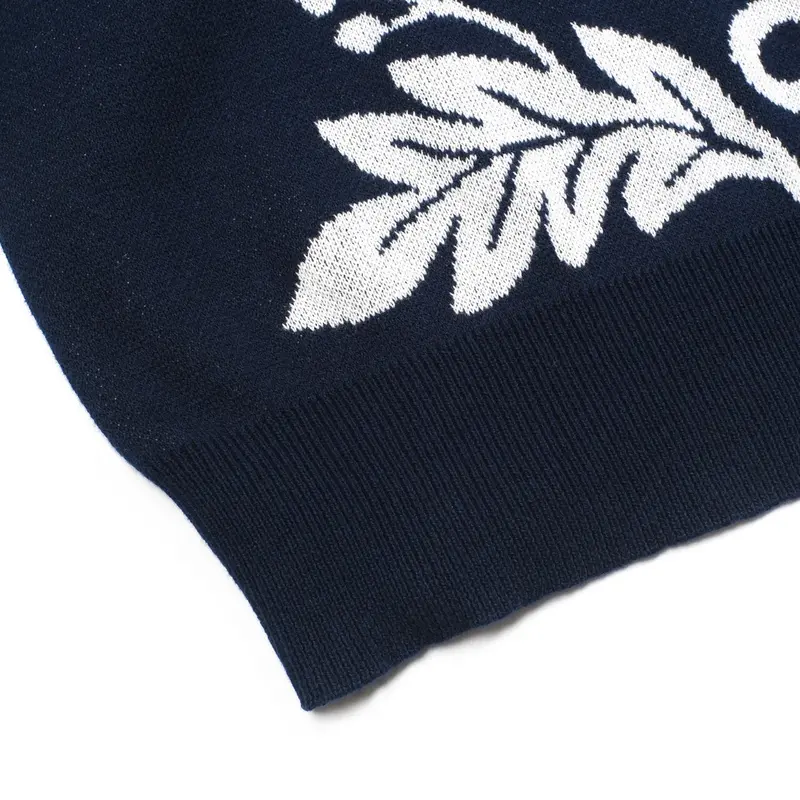 Women's Dark Blue Floral Classic Retro Art Jacquard Knitwear 6