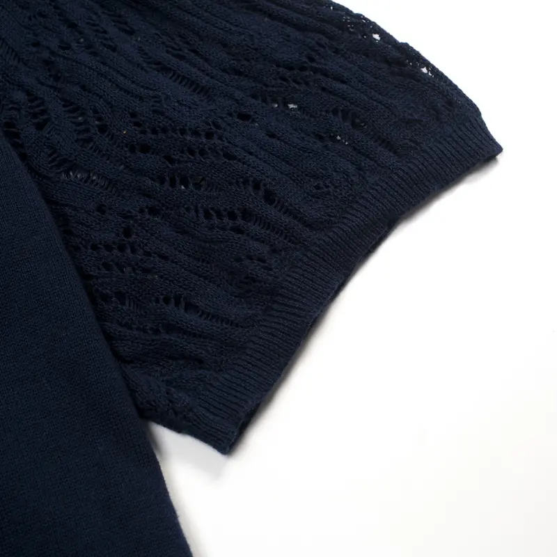 Women's Dark Blue Vintage Knit Summer Cardigan 4