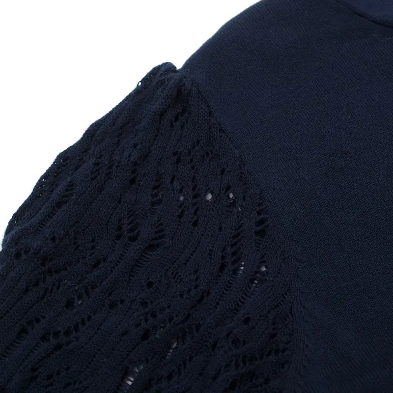Women's Dark Blue Vintage Knit Summer Cardigan 5