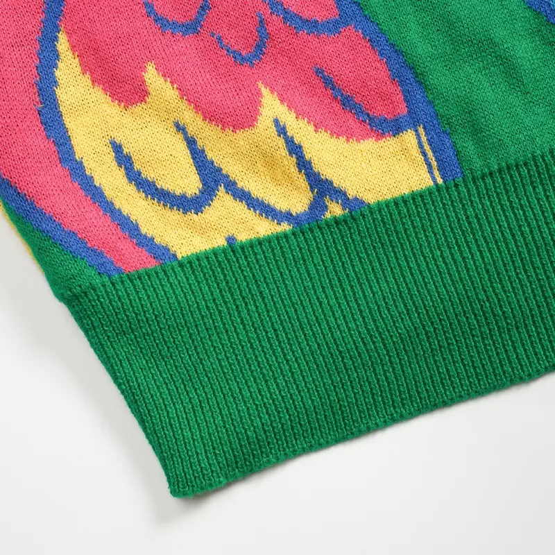 Women's Green Parrot Jacquard Knitwear 5