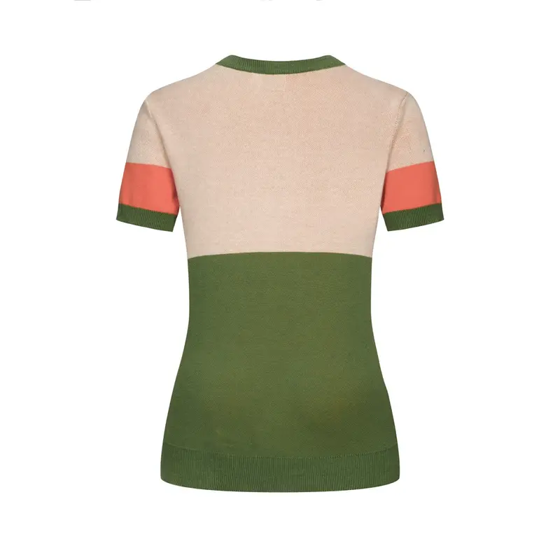 Women's Green Sunshine Classic Retro Jacquard Knit T-Shirt 3