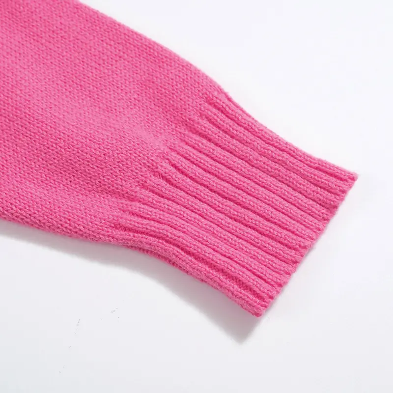 Women’S Hot Pink French Bulldog Sweater – Quirky Knit With Glasses Dog Motif 6