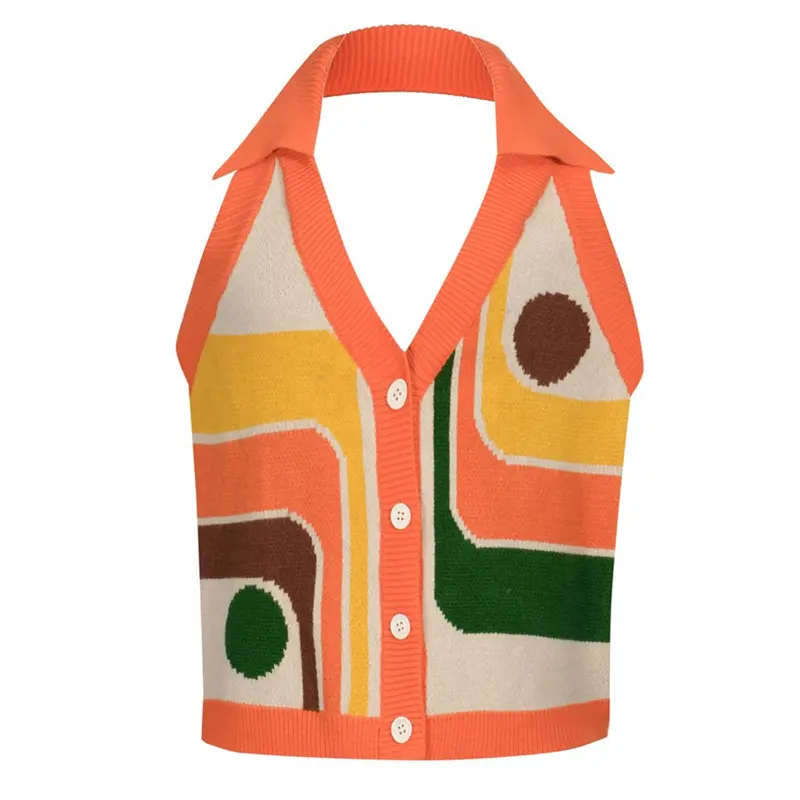 Women's Multi-Colored Art Knit Vest 1