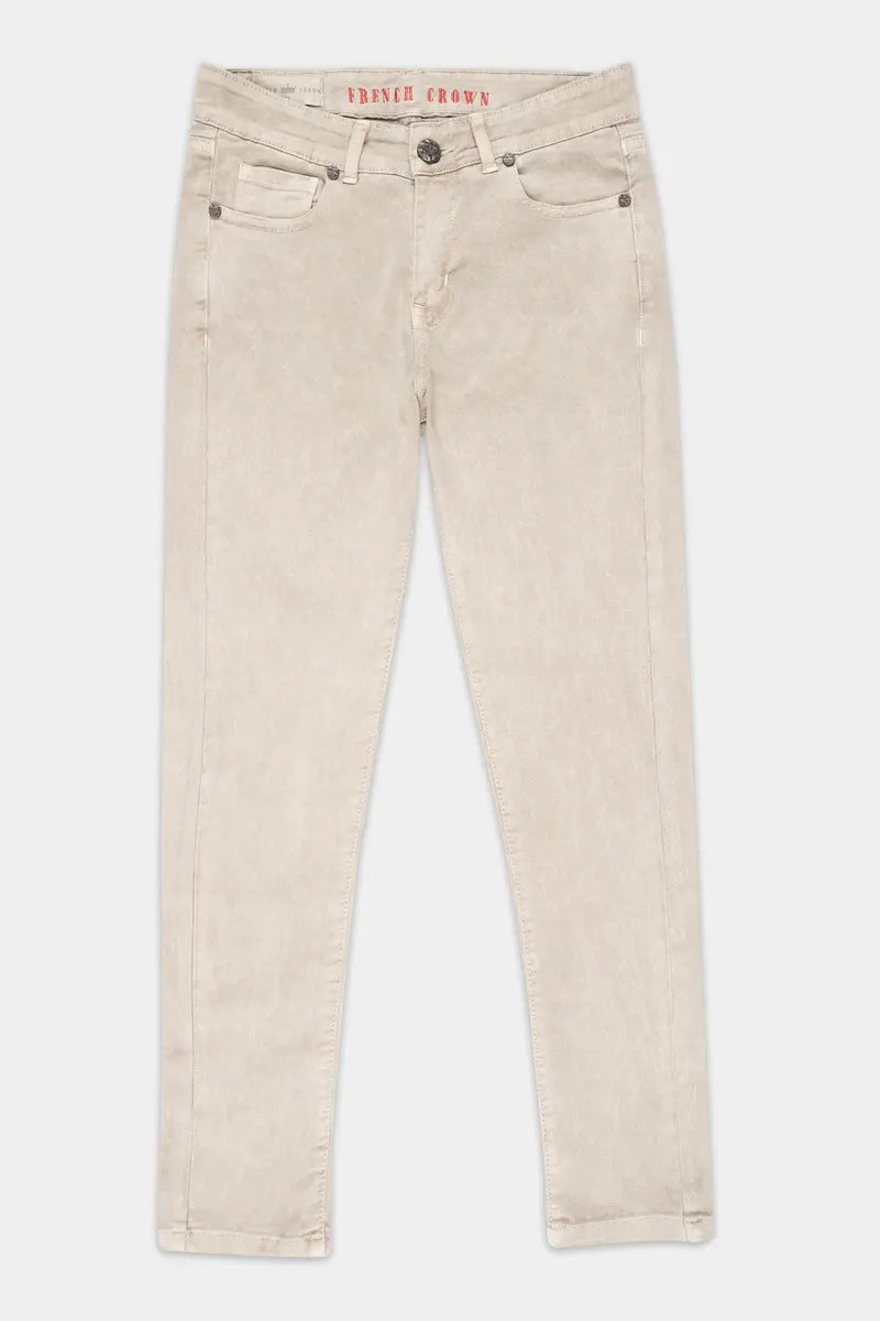 Women’S Skinny Fit Akaroa Beige Rinse Wash Stretchable Denim 2