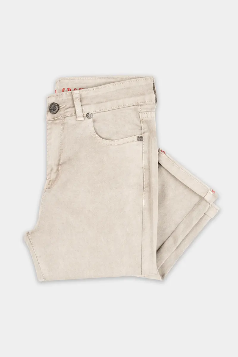 Women’S Skinny Fit Akaroa Beige Rinse Wash Stretchable Denim 4