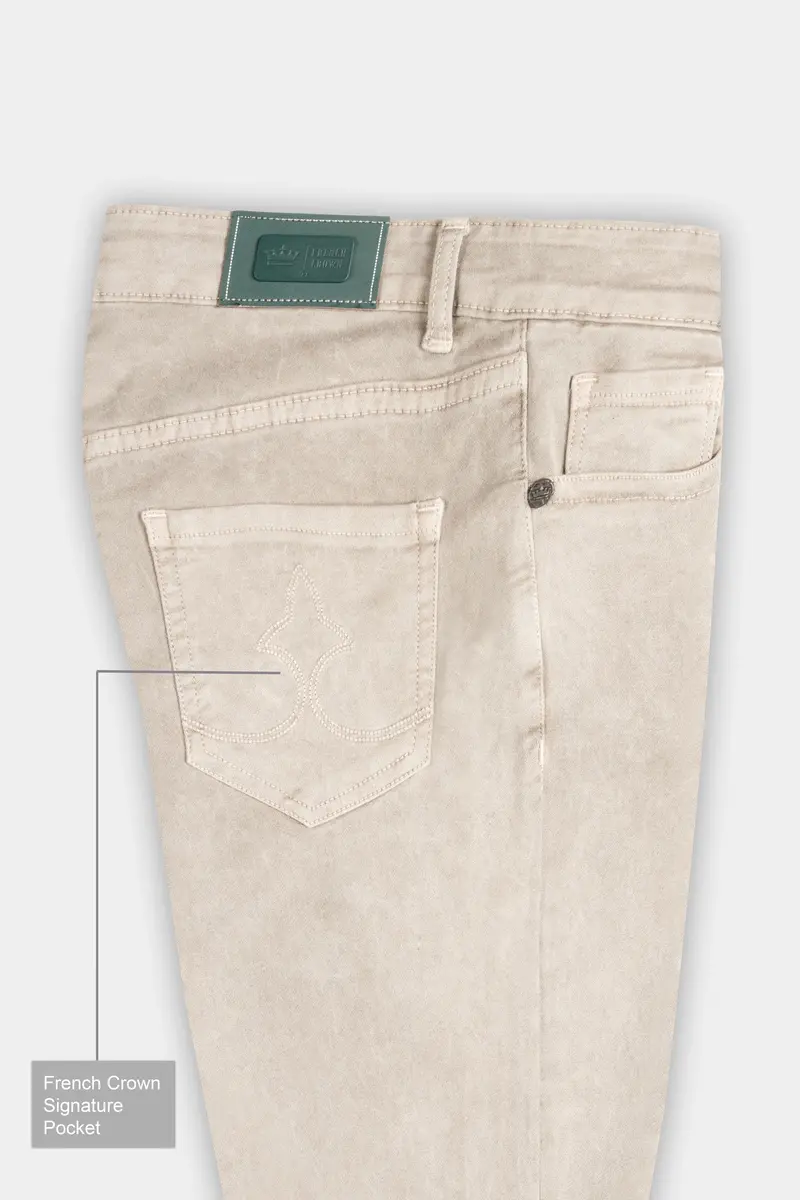 Women’S Skinny Fit Akaroa Beige Rinse Wash Stretchable Denim 5