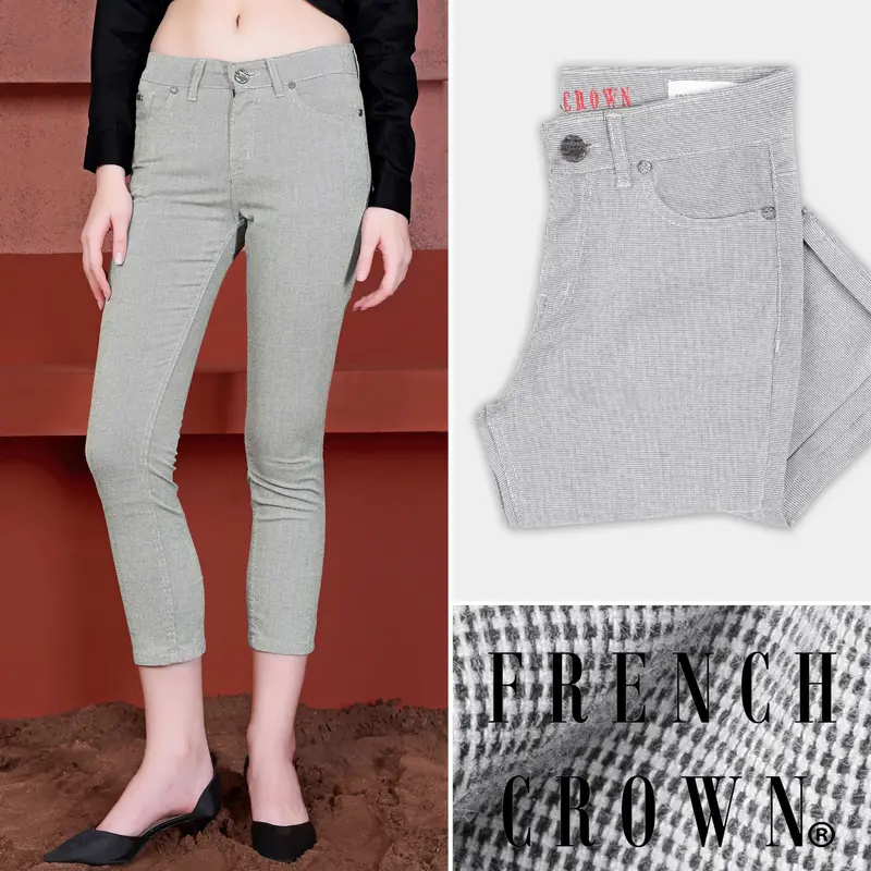 Women's Skinny Fit Aluminium Gray Rinse Wash Ankle Length Denim 1