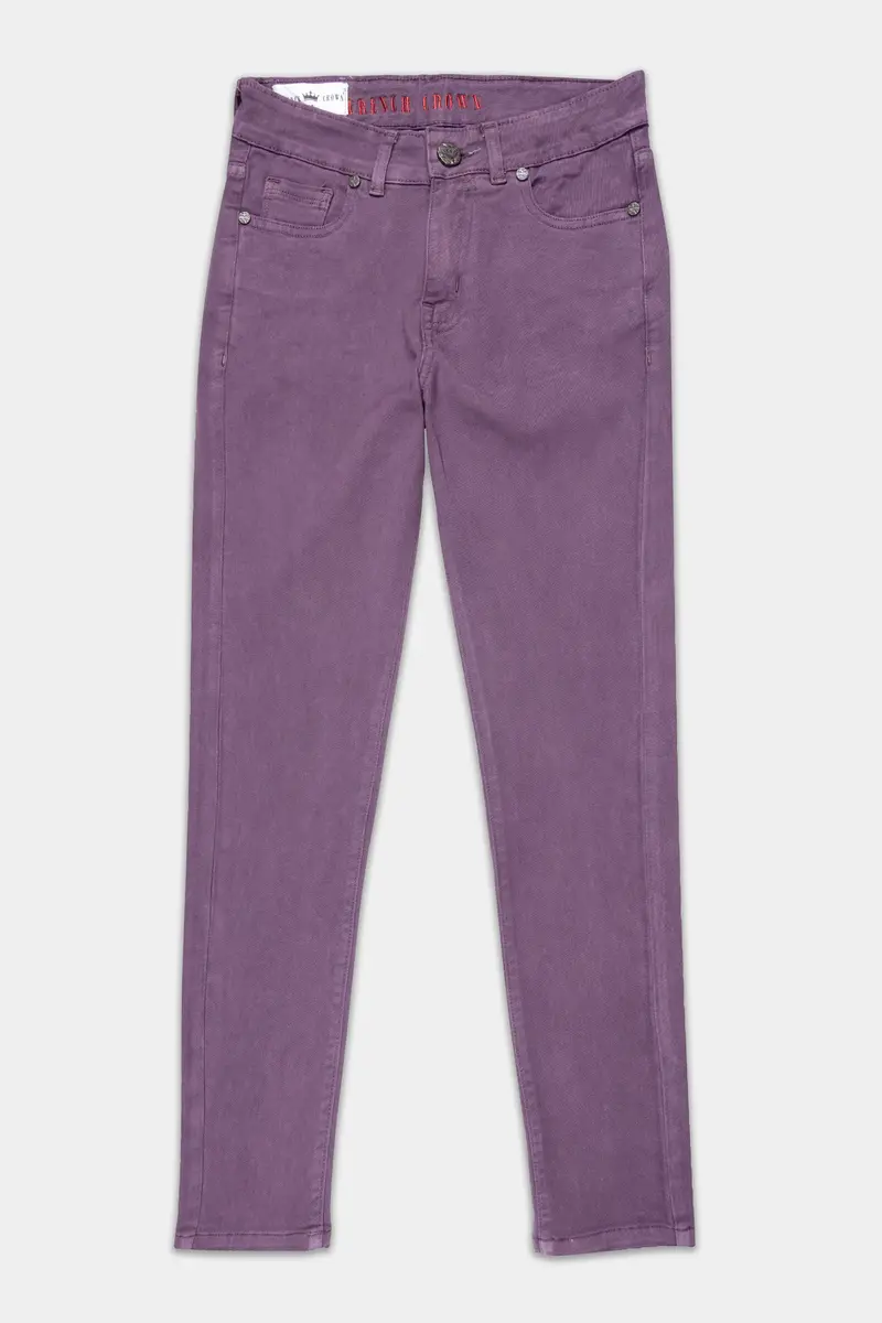Women’S Skinny Fit Byzantium Purple Rinse Wash Ankle Length Stretchable Denim 2