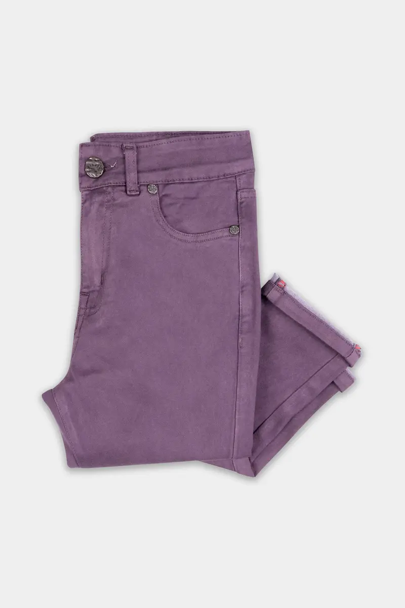 Women’S Skinny Fit Byzantium Purple Rinse Wash Ankle Length Stretchable Denim 4