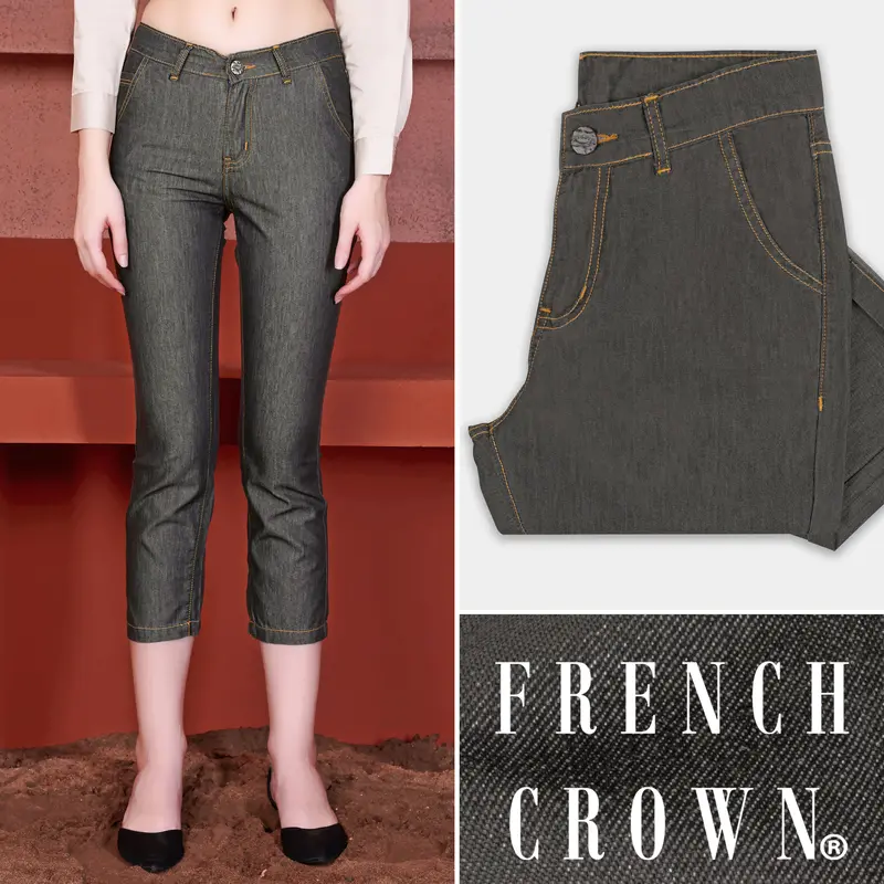 Women’S Skinny Fit Iridium Gray Rinse Wash Ankle Length Light Weight Denim 1