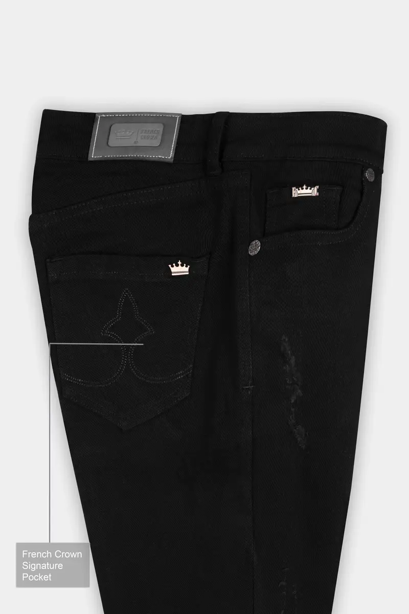 Women's Skinny Fit Jade Black Rinse Wash Stretchable Denim 5