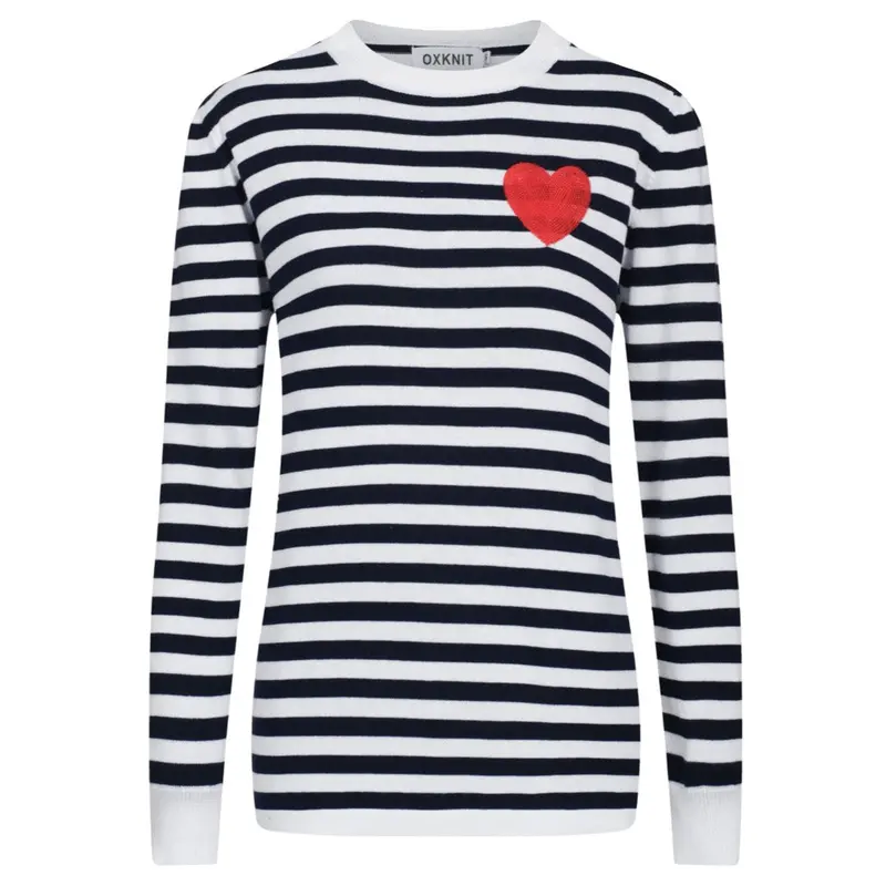 Women's Stripe Love Vintage Knit Long-Sleeved Knitwear 1