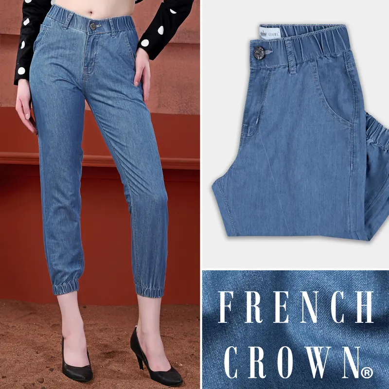 Women's Twilight Blue Rinse Wash Light Weight Denim 1