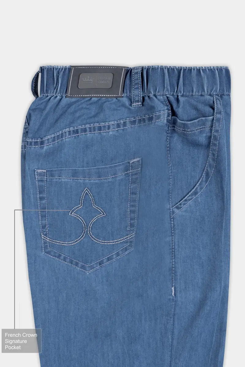 Women's Twilight Blue Rinse Wash Light Weight Denim 5