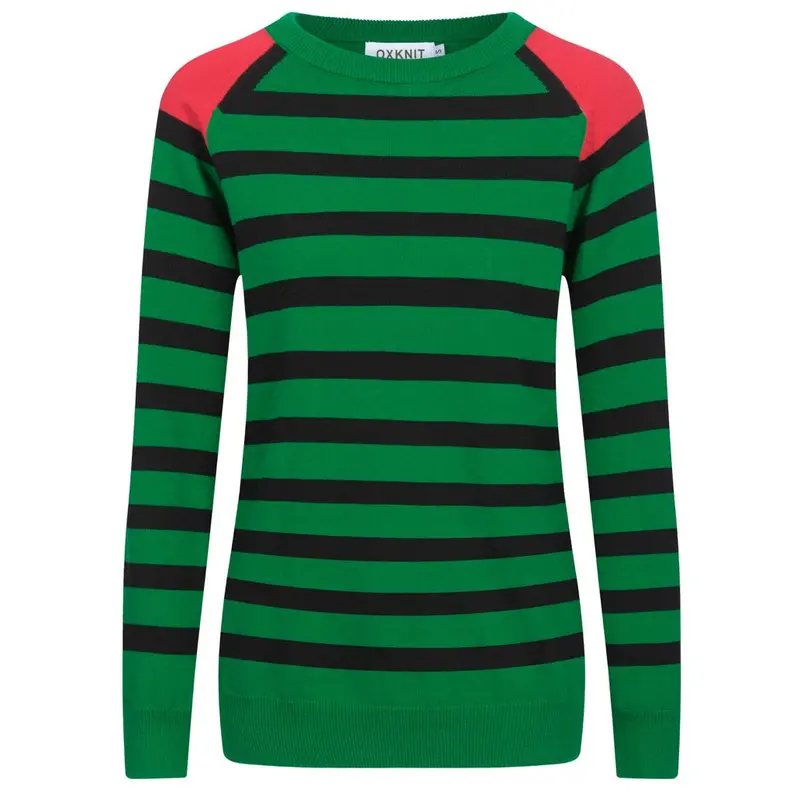 Women's Vintage Green Jacquard Collage Knitwear 1