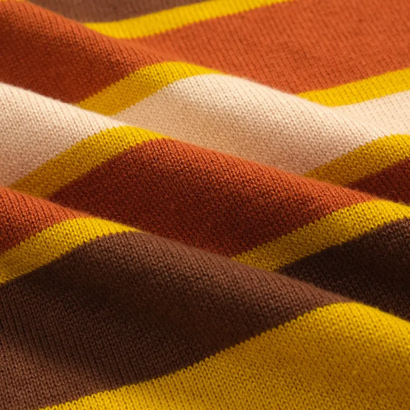 Women's Yellow Striped Vintage Jacquard Knitwear 2