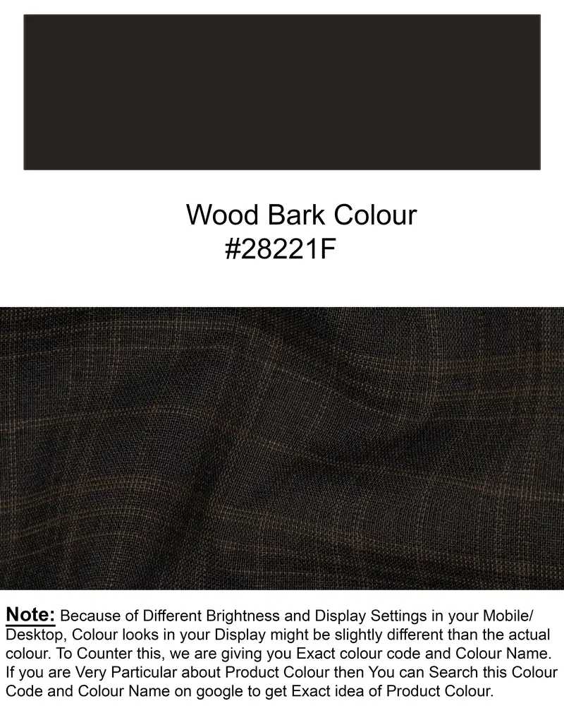 Wood Bark Windowpane Wool Rich Cross Placket Bandhgala Blazer 11