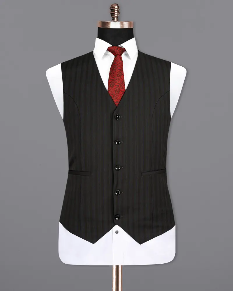 Wood Bean Striped Wool Rich Waistcoat 2