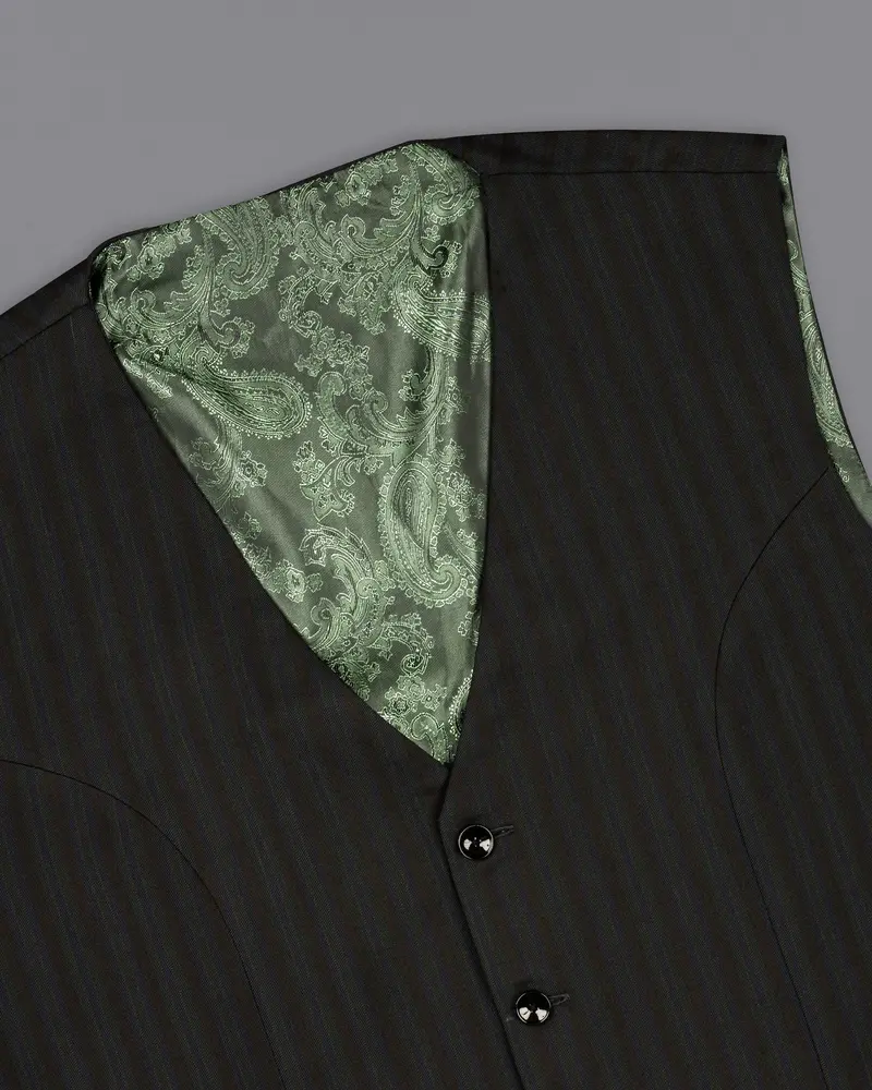 Wood Bean Striped Wool Rich Waistcoat 4
