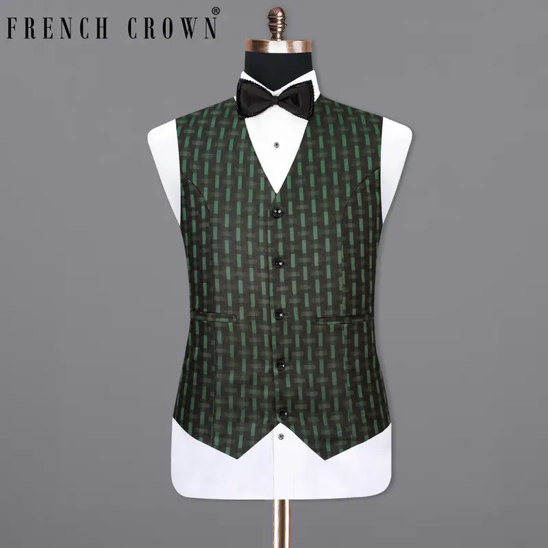 Woodland Green And Jade Black Waistcoat 1