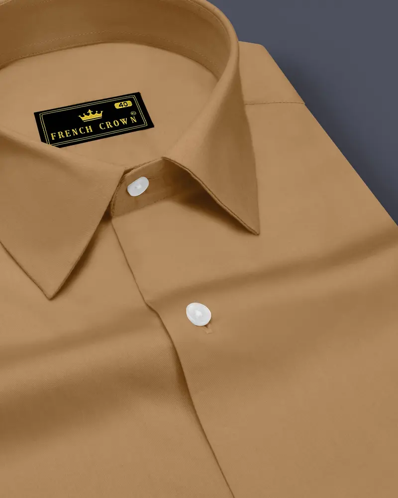 Woodoro-Driftwood Yellow Subtle Sheen Super Soft Premium Cotton Dress Shirt 1