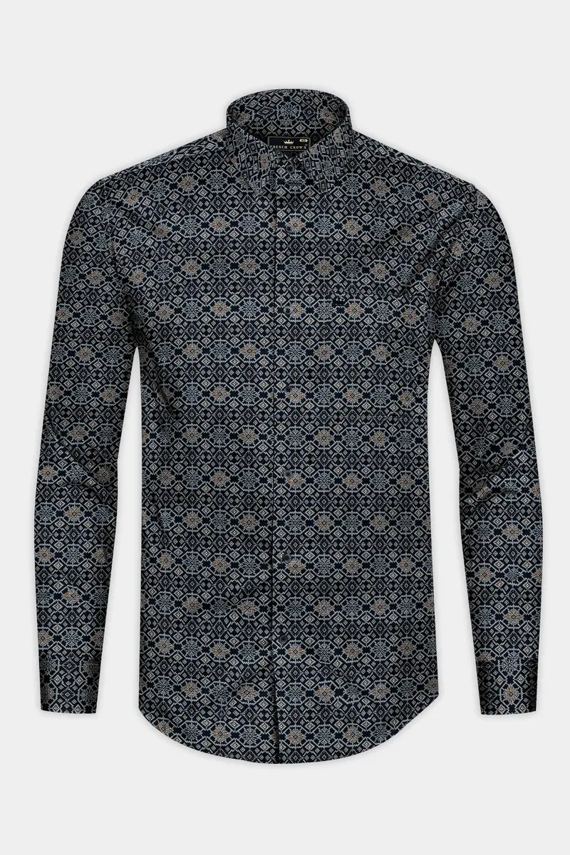 Woodsmoke Black Aztec Art Patterned Super Soft Premium Cotton Shirt 4