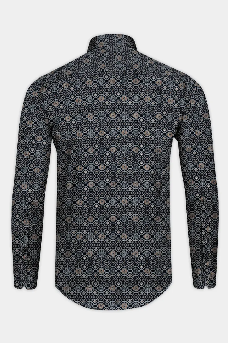 Woodsmoke Black Aztec Art Patterned Super Soft Premium Cotton Shirt 5