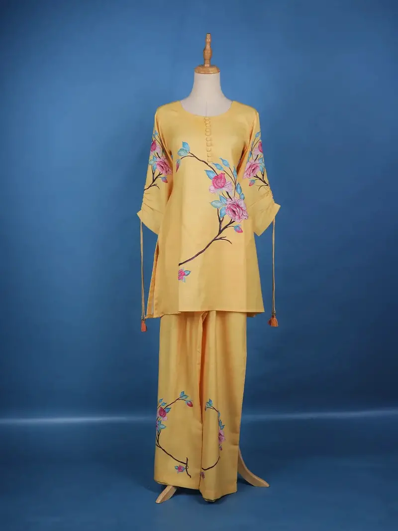 Yellow Floral Designed Cotton Salwar Suit 1