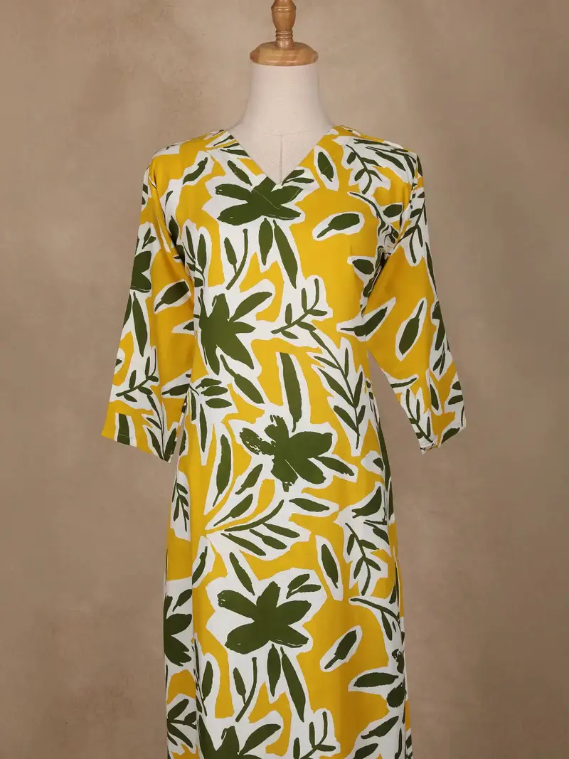 Yellow Floral Designed Cotton Salwar Suit 2