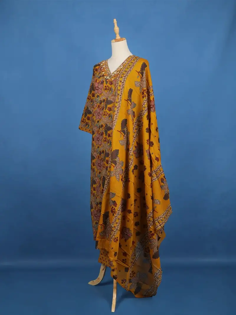 Yellow Floral Designed Cotton Salwar Suit 3