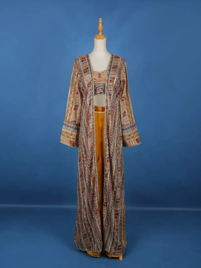 Yellow Floral Designed Georgette Palazzo Salwar Suit 1