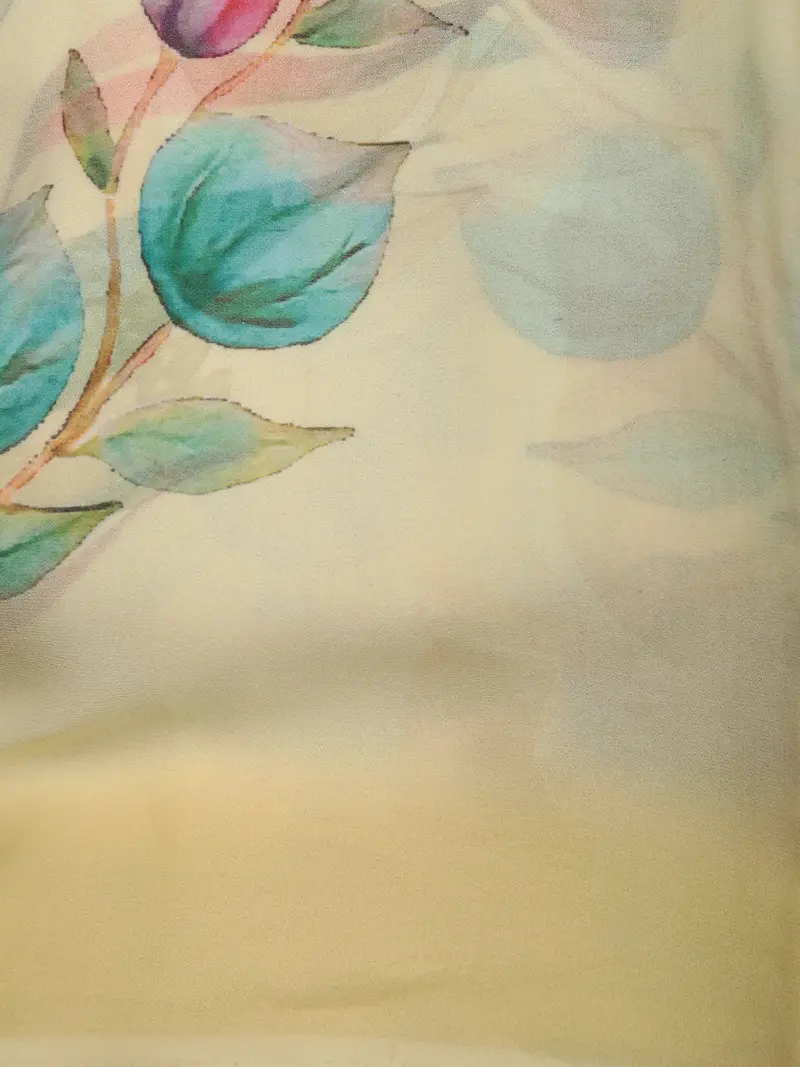 Yellow Multicolor Floral Printed Chiffon Saree With Ombre Border 2