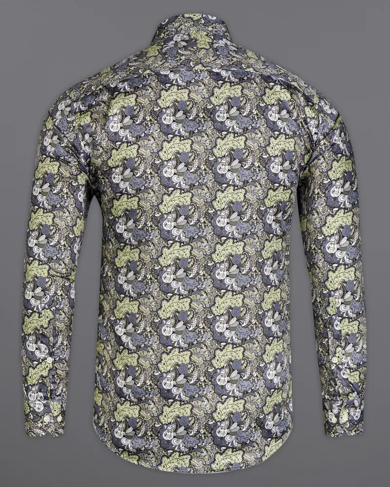 Yonder Blue And Tuna Green Printed Super Soft Premium Cotton Shirt 6
