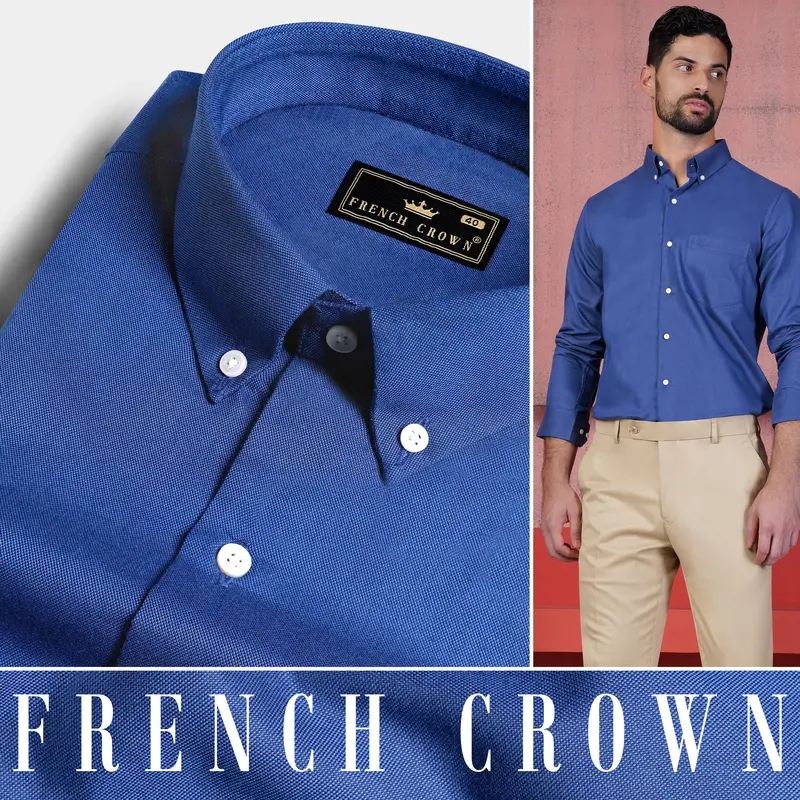 Yonder Blue Royal Oxford Button Down Shirt 4