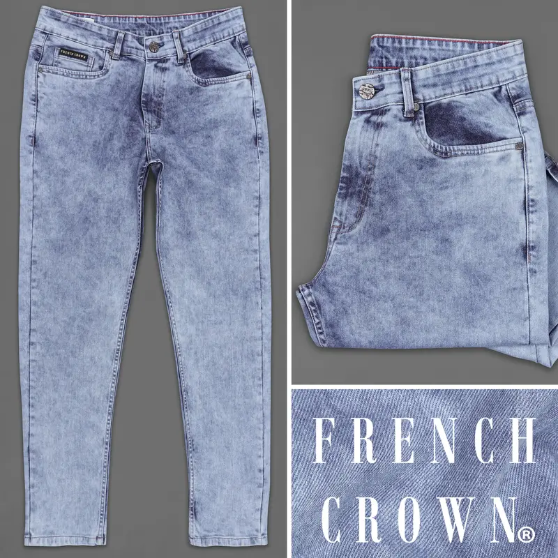 Yonder Blue Washed Stretchable Denim 1