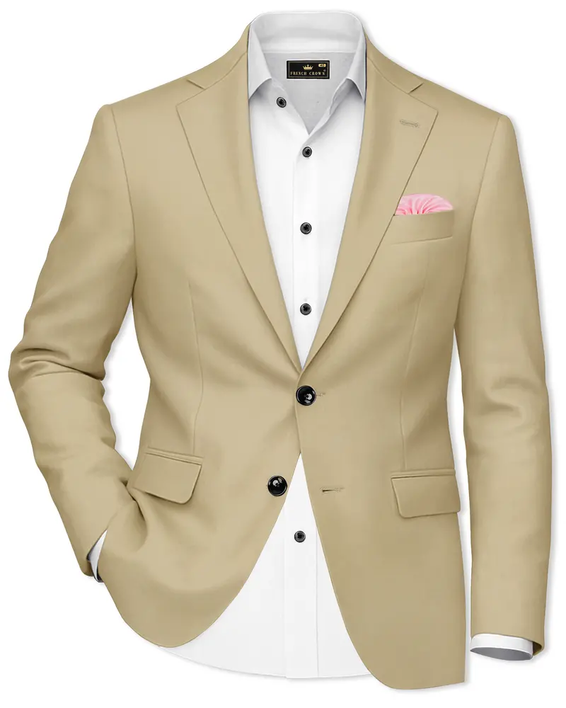 Yuma Cream Wool Rich Single Breasted Blazer 1