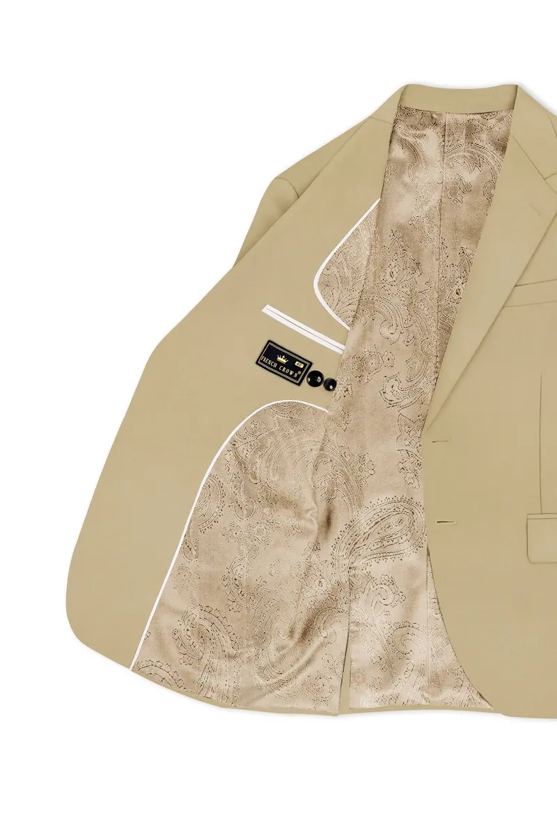 Yuma Cream Wool Rich Single Breasted Blazer 5
