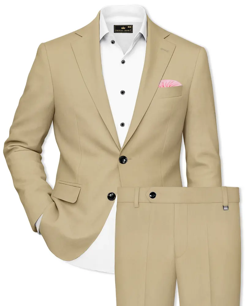 Yuma Cream Wool Rich Single Breasted Suit 1