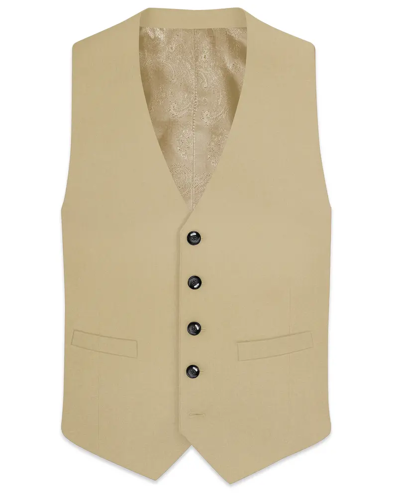 Yuma Cream Wool Rich Waistcoat 1