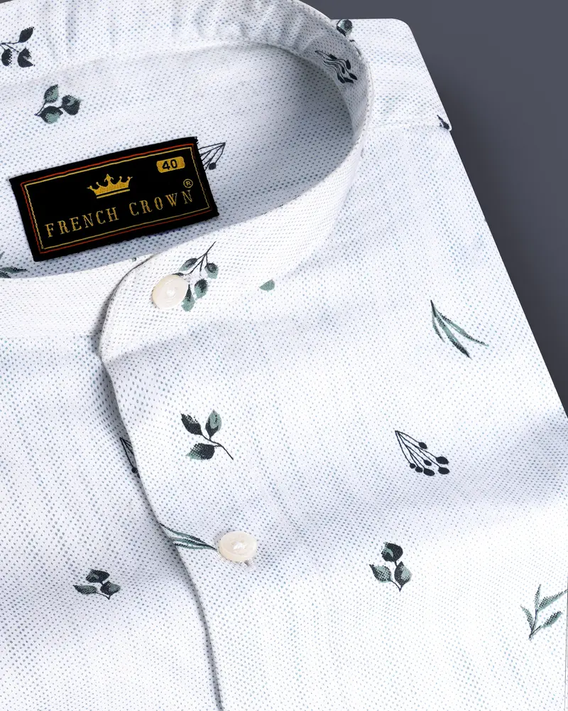 Zaffelle-Selago Blue Printed Subtle Sheen Super Soft Premium Cotton Casual Shirt 1