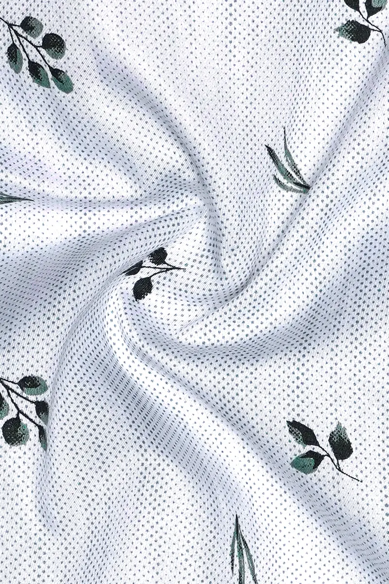 Zaffelle-Selago Blue Printed Subtle Sheen Super Soft Premium Cotton Casual Shirt 3