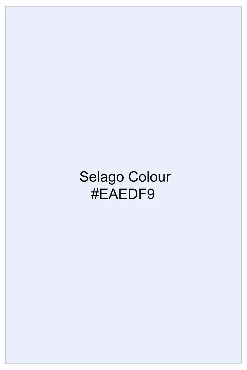 Zaffelle-Selago Blue Printed Subtle Sheen Super Soft Premium Cotton Casual Shirt 7
