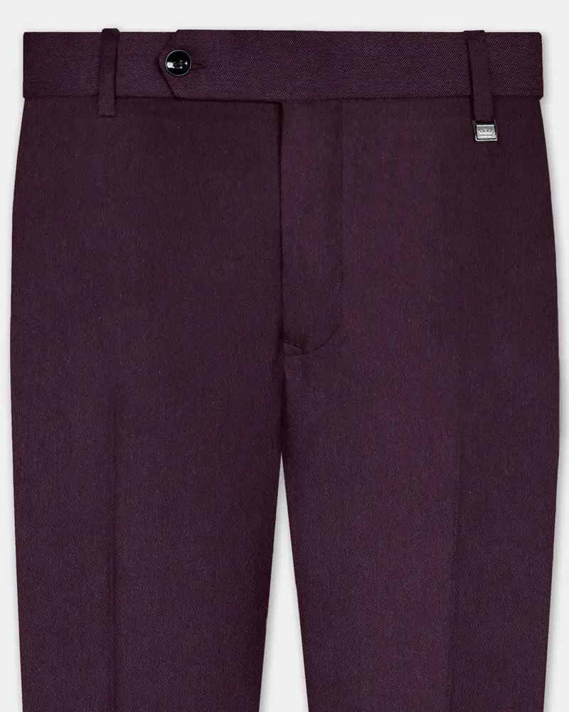 Zambezi Purple Solid Cotton Stretchable Waistband Pant 1
