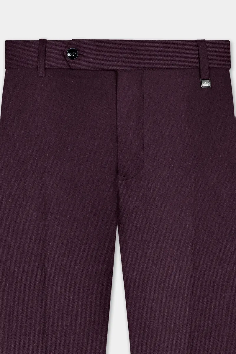 Zambezi Purple Solid Cotton Stretchable Waistband Pant 4