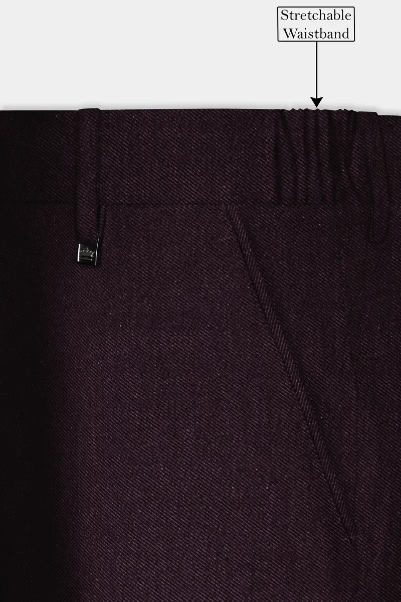 Zambezi Purple Solid Cotton Stretchable Waistband Pant 6