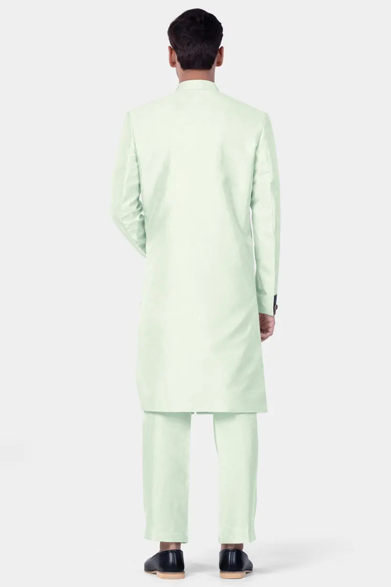 Zanah Green Jacquard Weave Indo-Western Set 10
