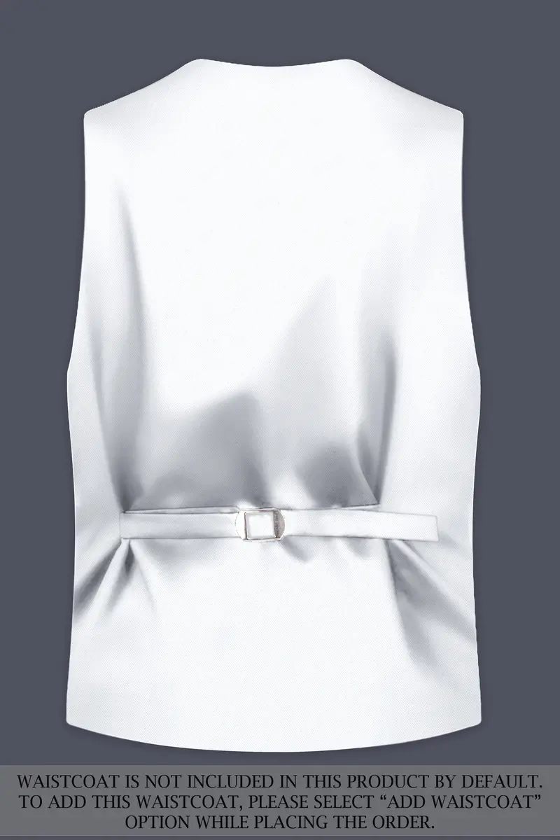Zenith-Bright White Stretchable Subtle Sheen With Black Border Patterned Designer Suit 16