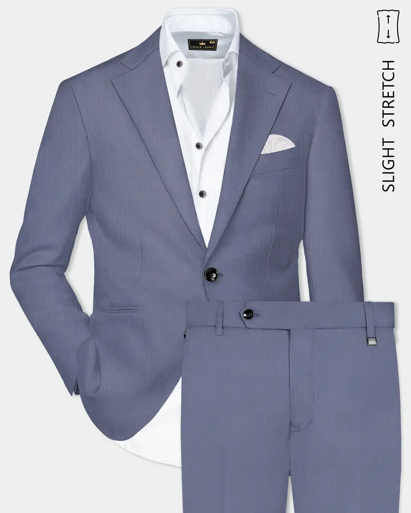 Zenith-Comet Gray Solid Wool Rich Single Breasted Slight Stretch Suit 1