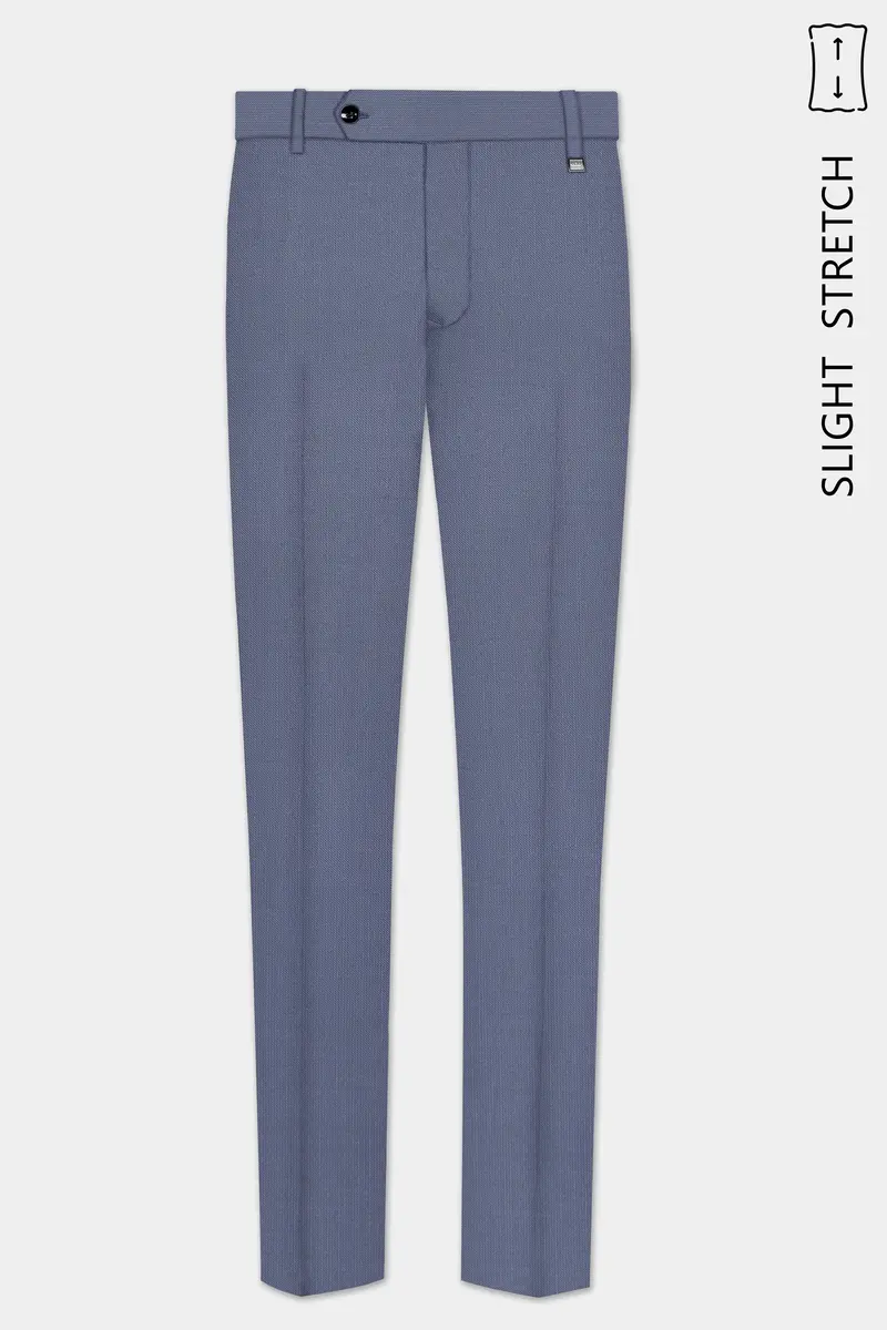Zenith-Comet Gray Solid Wool Rich Slight Stretch Waistband Pant 2